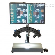 Digitální průmyslový mikroskop DUAL, objektiv 50 mm, monitor na stojanu