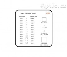 reálné velikosti SMD pouzder čipů